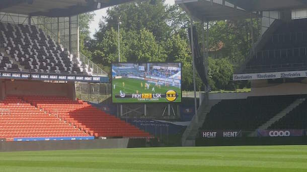 Full HD video markers energize the Norwegian stadium in Lerkendal