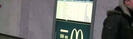 An interactive McDonald's display recommends what gives you time to eat before your trip