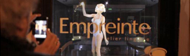 A lingerie store uses a holographic model to increase sales 