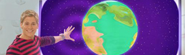 Discovery Kids convida crianças a explorar um mundo animado usando uma tela interativa