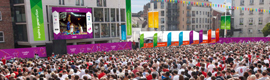 22 giant urban screens to broadcast the London Games 2012 to all of Britain