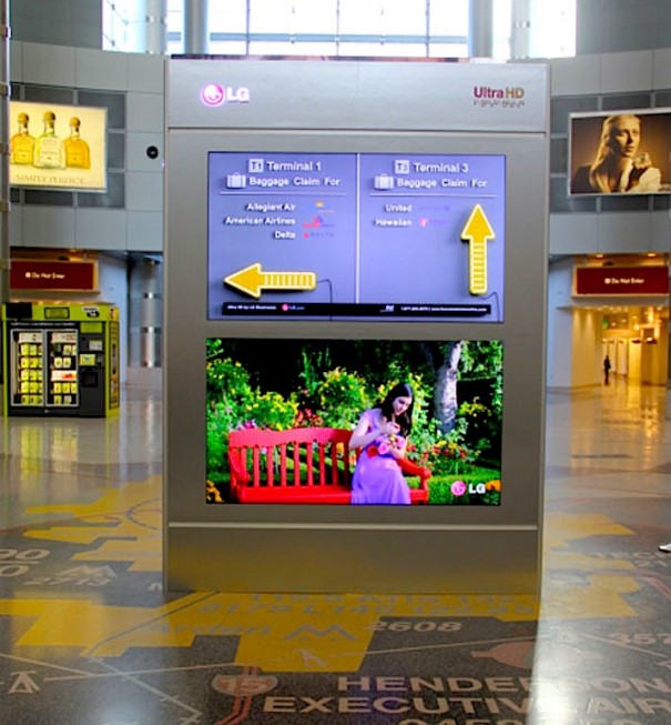 Digital Signage con display 4K de LG en el aeropuerto de Las Vegas