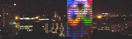 The Agbar Tower is illuminated to celebrate World Environment Day 