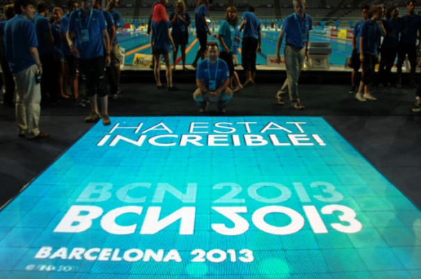 Sono en Mundiales Natacion Barcelona 2013