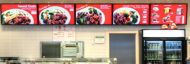 Digital menu boards E Display in Wok
