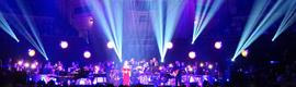 The Pointe de Robe lights accompany Gloria Estefan on her tour of the United Kingdom