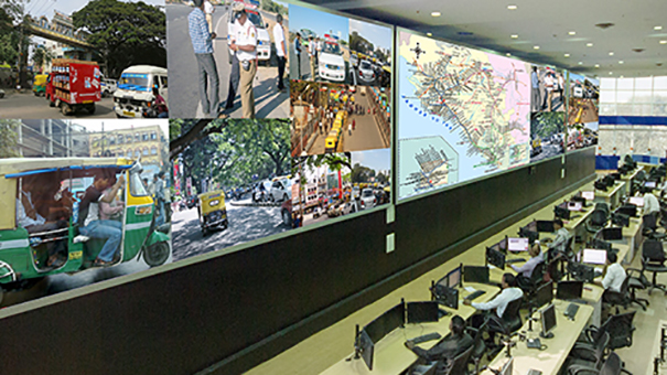 Delta videowall en Centro de Control de Trafico Bangalore (印度)