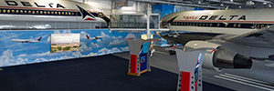NanoLumens installs a display of 194 inches at the Delta Flight Museum in Atlanta