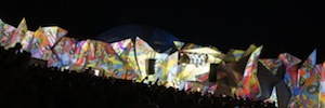 Glastonbury 2014: immersive video projection in the Shangri La area to promote the performing arts