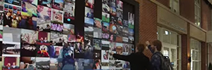 A great videowall of Christie, powered by Kinect, welcomes into the Jerry Falwell library