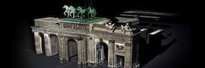 Ein spektakuläres Videomapping verwandelt die Puerta de Alcalá zum 25. Jahrestag des Falls der Berliner Mauer
