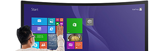 FlatFrog zeigt einen gekrümmten Touchscreen in Las Vegas 78 Ultra High Definition Zoll