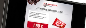 Azkoyen integra el digital signage de Icon Multimedia en su máquina de vending inteligente