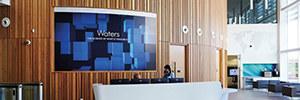Eyevis designs for Waters a convex curved videowall of the largest in Europe