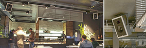 Garvan speakers are integrated into the avant-garde design of the QR Food restaurant