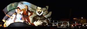 The values of Spain are displayed in Berlin in 3D videomapping format