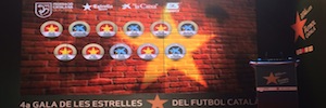 Un grande videowall installato da Eikonos presiede il Gala delle Stelle del Calcio Catalano