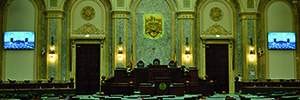 El Parlamento de Rumanía instala dos videowalls de eyevis en la sala de Plenos