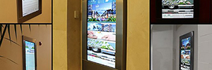 Interactive wayfinding kiosks guide the visitor through the Downtown Doral complex