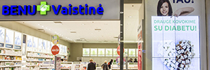 The Benu pharmacy network uses digital signage to reinforce its brand image