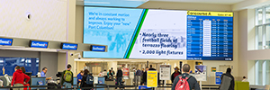 El aeropuerto Port Columbus gestiona su red de digital signage con Omnivex