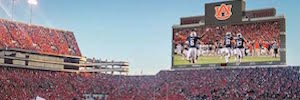 Led video screens and Dante audio network, an ideal combination at Jordan Hare Stadium