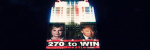 El Empire State se convierte en una enorme pantalla de noticias en la noche electoral