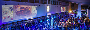 Eine spektakuläre Projektion belebte die Willkommensgala auf der Tourismusmesse IBTM 2016