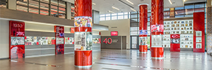 Hy-Vee performs a retrospective of its history with the curved screens of NanoLumens