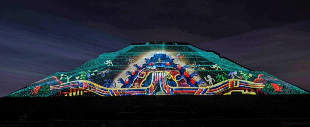 Christie y Cocolab videomapping en Teotihuacan