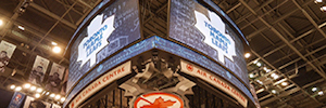 Panasonic's large Led screen stars in the visual experience at Air Canada Centre