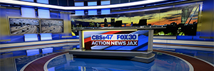 The WJAX TV network renews the production studio with striking display systems