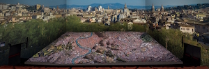 La proiezione laser Panasonic avvolge i visitatori nella fiera 'Welcome to Rome'