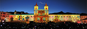 Christie acompanhou Quito em seu Festival da Luz e a projeção de seu mapeamento