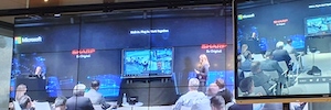Sharp shows the benefits of its Windows collaboration display certified system in the Connected event