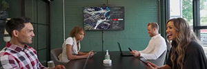 Conferência Mersive Solstice: controle de sala sem contato com acesso a serviços de videoconferência