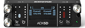 舒尔轴形数字 ADX5: 双通道便携式无线接收器