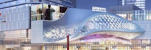Daktronics vai embrulhar com suas telas led transparentes o porto de Pequim