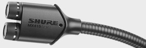 Shure adds to its Microflex line the MX415 dual capsule microphone
