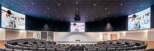 Planar TVF adapts to the circular design of an auditorium focused on health education