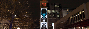 Digital Projection and Display Devices Create Art in An Iconic Denver Building