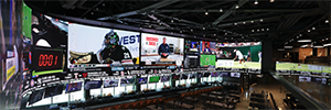 tvONE delivers the images to the DraftKings Sportsbook's large-format video wall