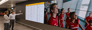 Der Flughafen Brüssel überarbeitet sein Digital Signage mit der dvLED-Technologie von Sharp/NEC