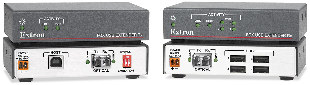 Link host. Удлинитель USB по витой паре. Контроллеры управления Extron. Extron HFX 100. 4 USB удлинитель по оптическому кабелю.
