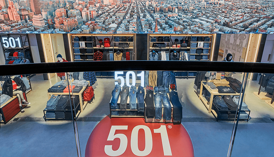 Levi's captures times square's identity in its new flagship store