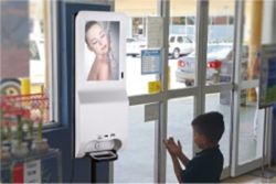 Novisign quiosco DS con desinfectante manos