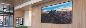 El vestíbulo de 11th & Idaho une arte y tecnología con la pantalla de Sharp NEC