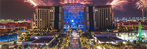 El domo del Pabellón Al Wasl Plaza ofrece espectaculares visuales con Christie D4K40-RGB