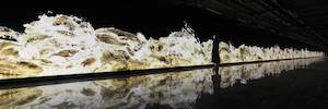 teamLab creates a visual art canvas of 112 meters for Shanghai Metro