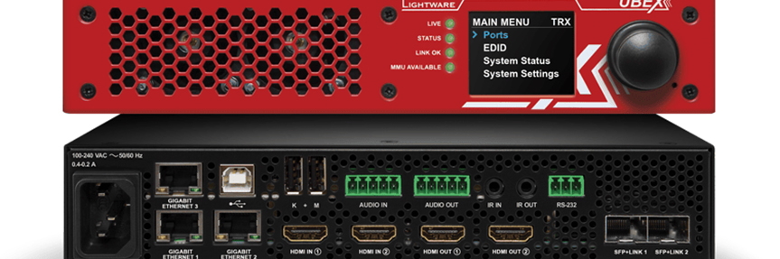 Lightware Ubex 10G AVoIP がレンタルおよびライブ イベントの新しい標準を確立